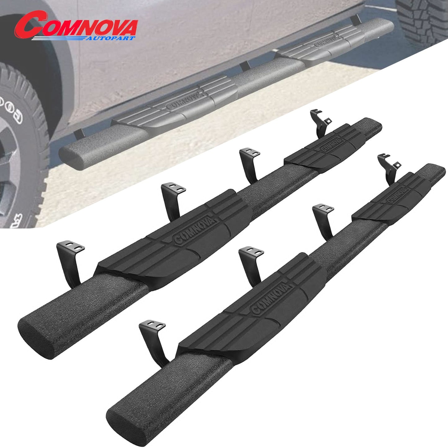 Running Boards Compatible with 2022-2024 Toyota Tundra Crewmax Cab 8X Style.- COMNOVA AUTOPART