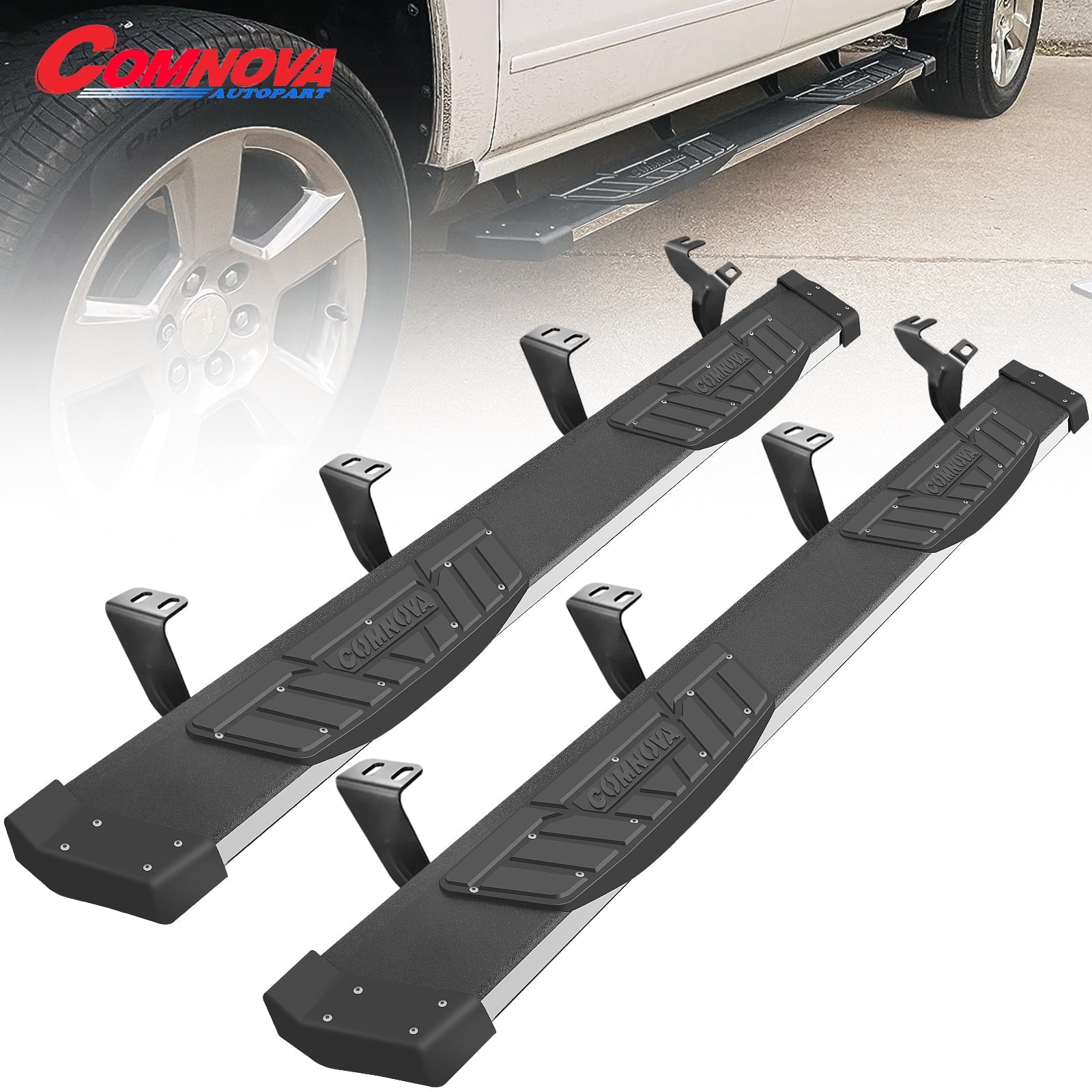 Running Boards for 2022-2024 Toyota Tundra CrewMax Cab K65R Style.- COMNOVA AUTOPART