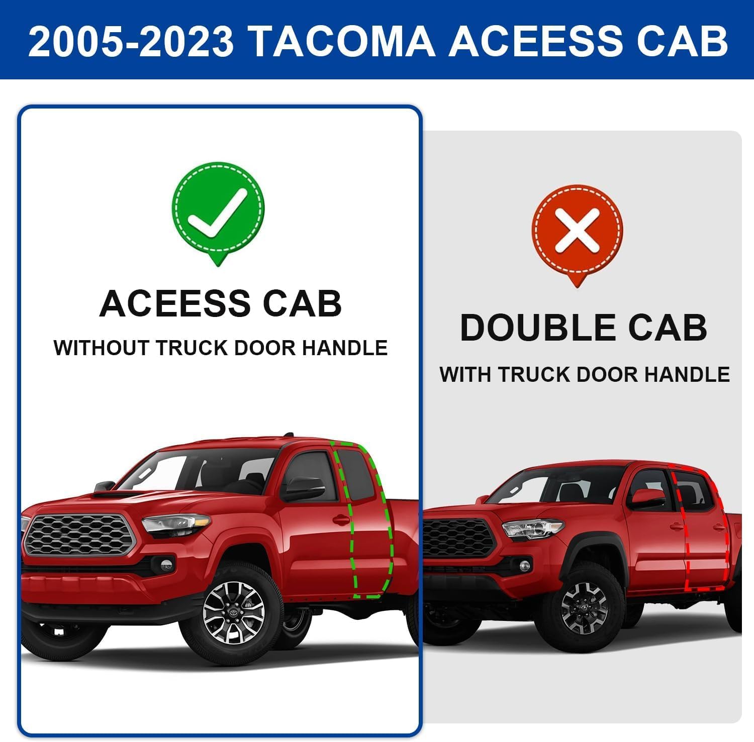 Truck running boards compatible with 2005-2023 Toyota Tacoma access cab.