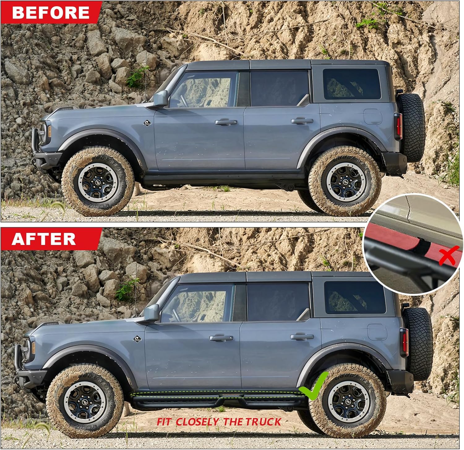 Our design is generally closer to the truck body, which will make the overall effect more beautiful, and can make the truck have better passability.