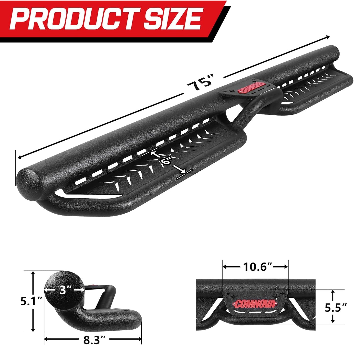 Detailed instructions are included and no special installation tools such as Pneumatic tools are required. Package includes two step bars, bracket and mounting parts.