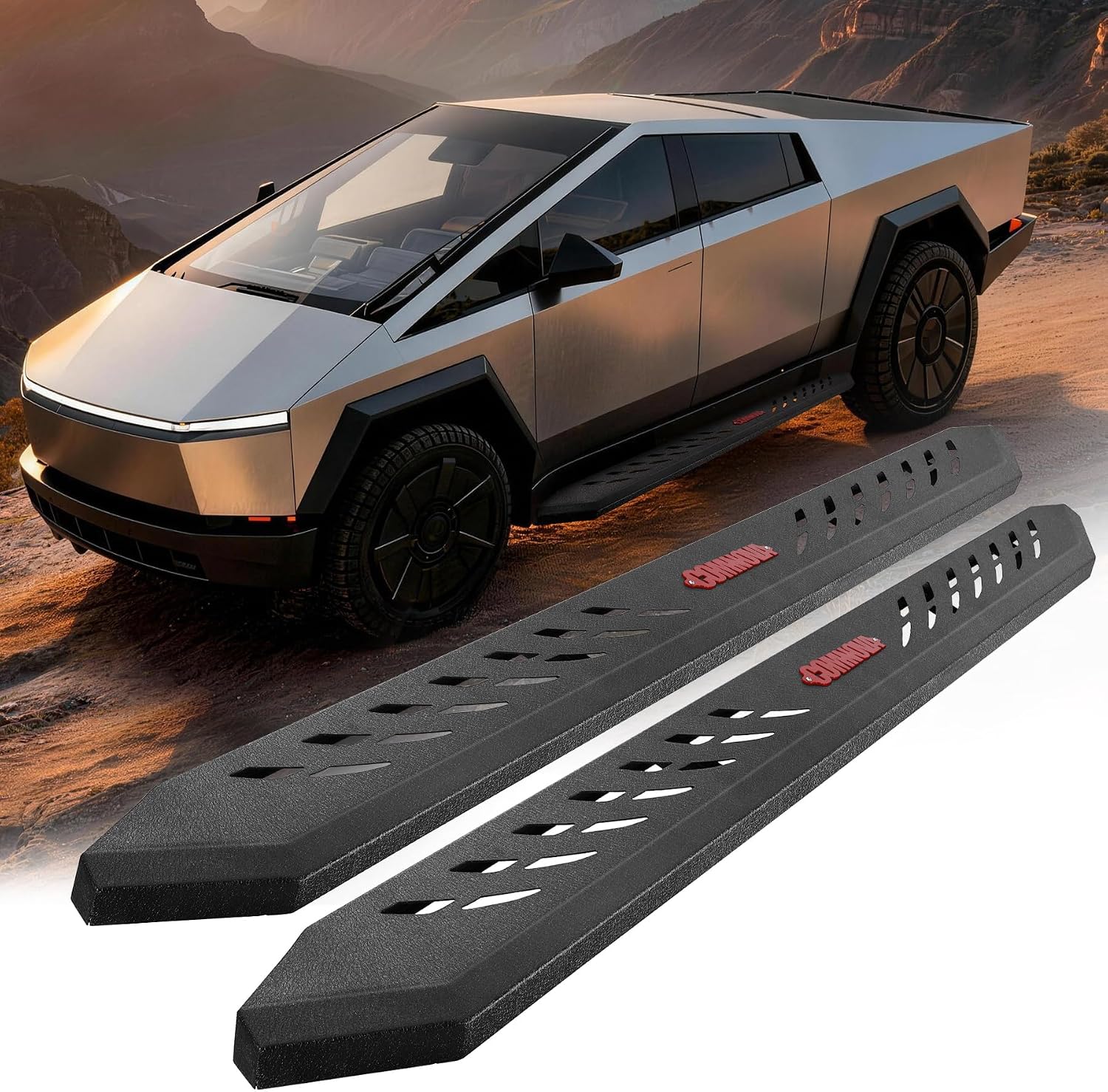 COMNOVA Heavy-Duty Running Boards for 2024-2026 Tesla Cybertruck. | Hardware Is Solid, Fit Is Spot On, Installs in 30 Minutes, Off-Road Look, Easier to Get in and Out, OEM-Style Design