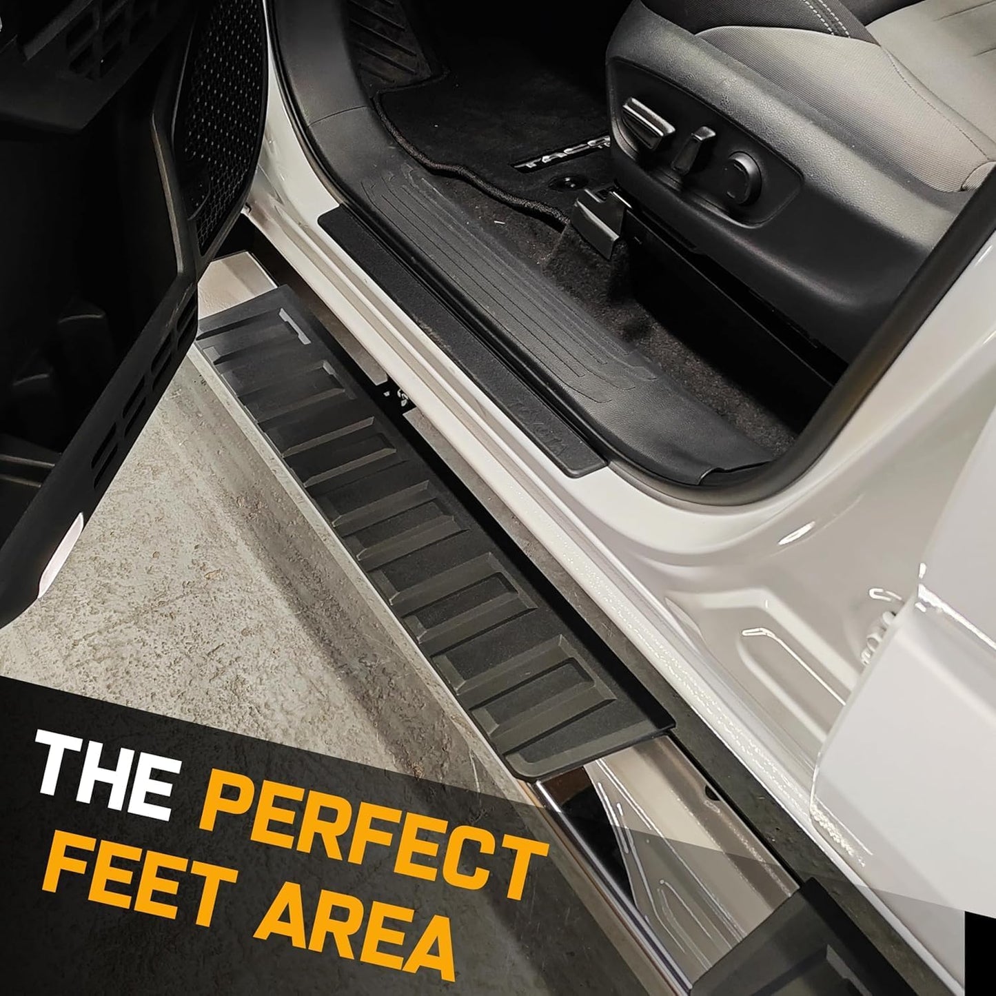The running boards provide a prefect feet area.