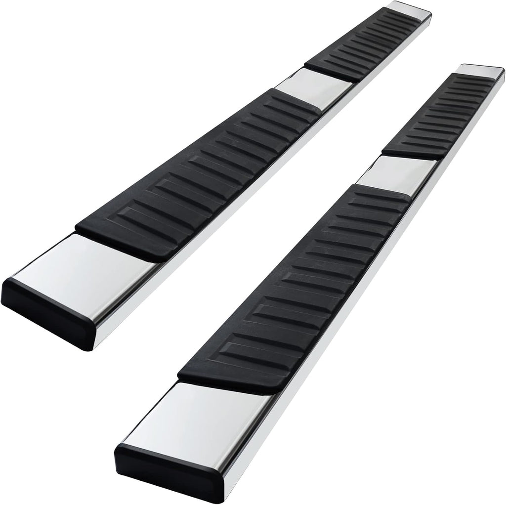 COMNOVA Running Boards Compatible with 2007-2018 Chevy Silverado Crew Cab(Only Fit Diesel Models with DEF Tanks), Silverado 6 Inch High Light Stainless Steel Step Bars.