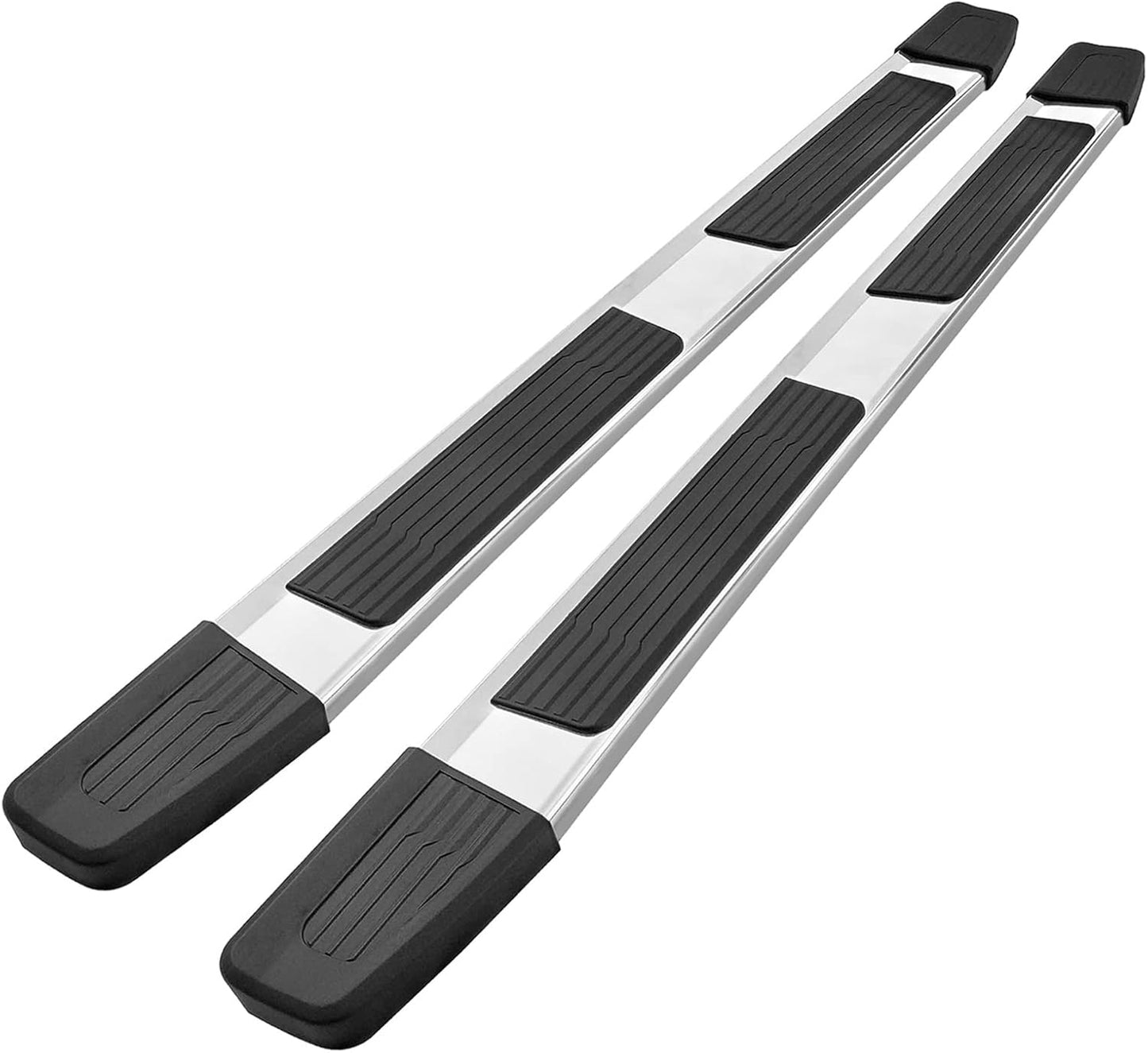 COMNOVA Running Boards Compatible with Vehicle Rail Nissan 2004-2025 Titan Crew Cab, 2016-2025 Titan XD Crew Cab. 6 Inch High Light Stainless Steel Step Bars and Side Steps Step Bars.