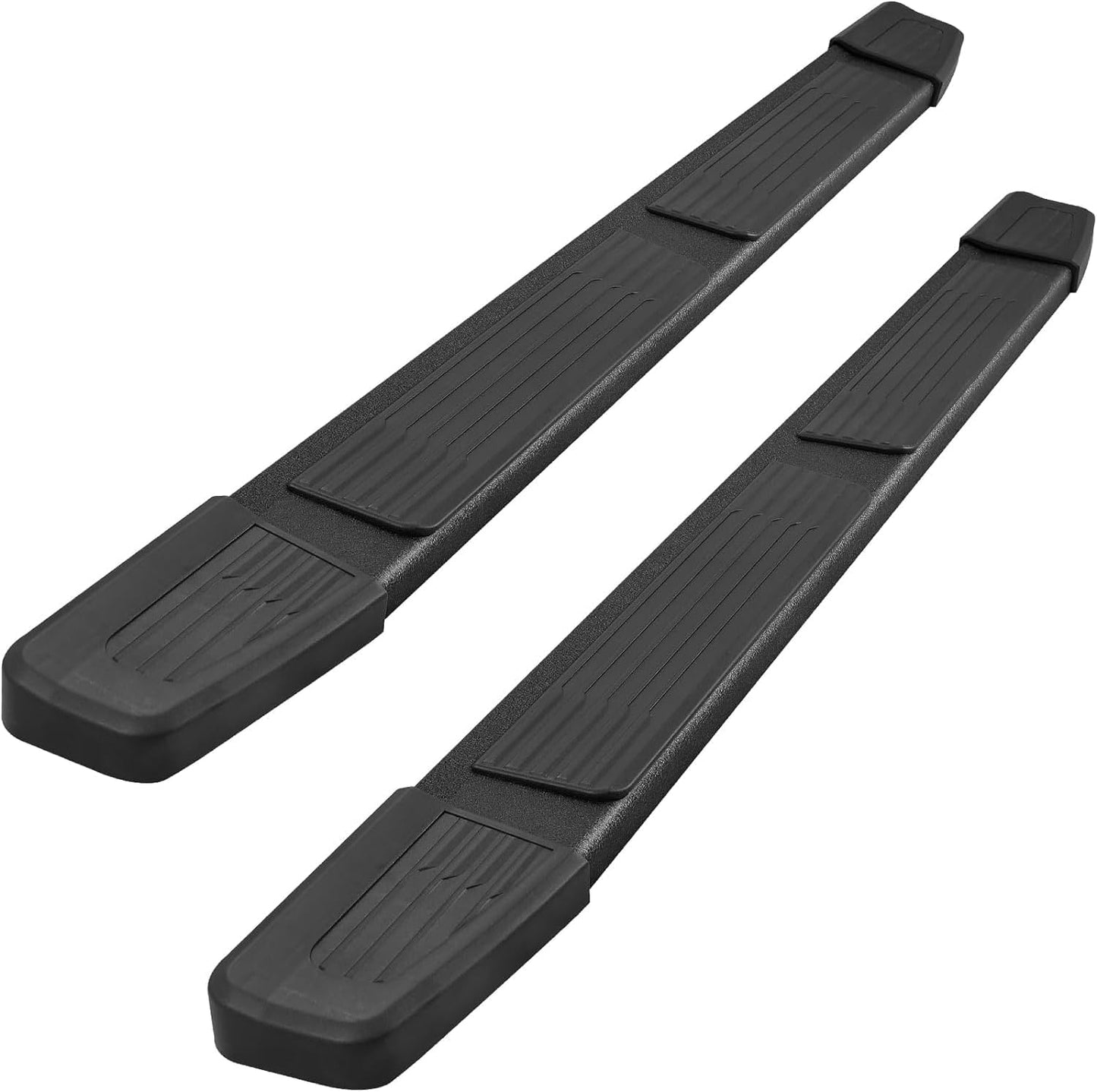 COMNOVA Running Boards Compatible with Vehicle Nissan 2004-2025 Titan Crew Cab, 2016-2025 Titan XD Crew Cab. 6 Inch Carbon Steel Step Bars and Black Side Steps Step Bars.