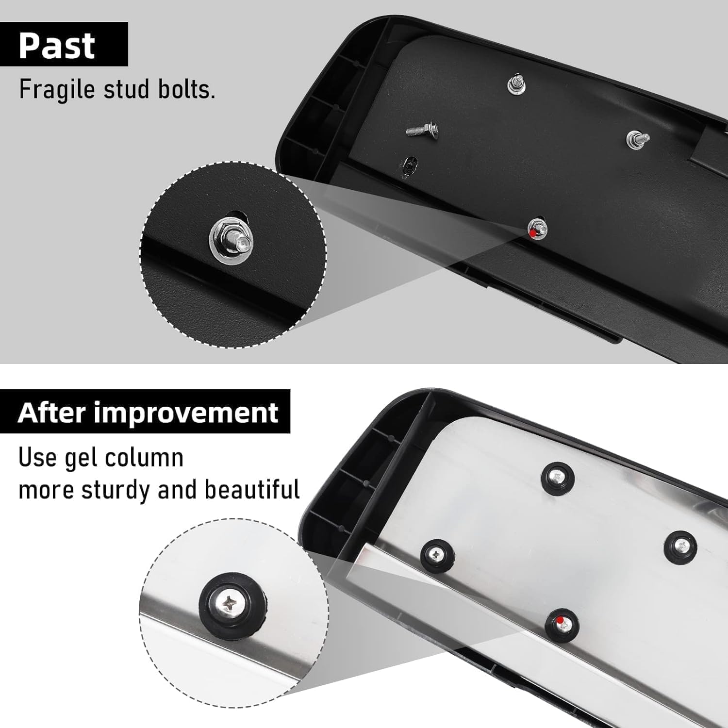 Slider design, able to adjust position on the vehicle forward and backward for better installation. OE style looks simple and beautiful, while easier to clean.