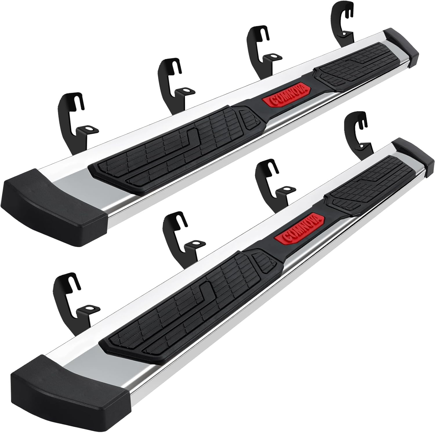 COMNOVA Running Boards Compatible with 2015-2026 Chevy Colorado/GMC Canyon Crew Cab, 6 Inch Colorado Side Steps Nerf Bars, High Light Stainless Steel Step Bars with Non-Slip Plastic Pads.