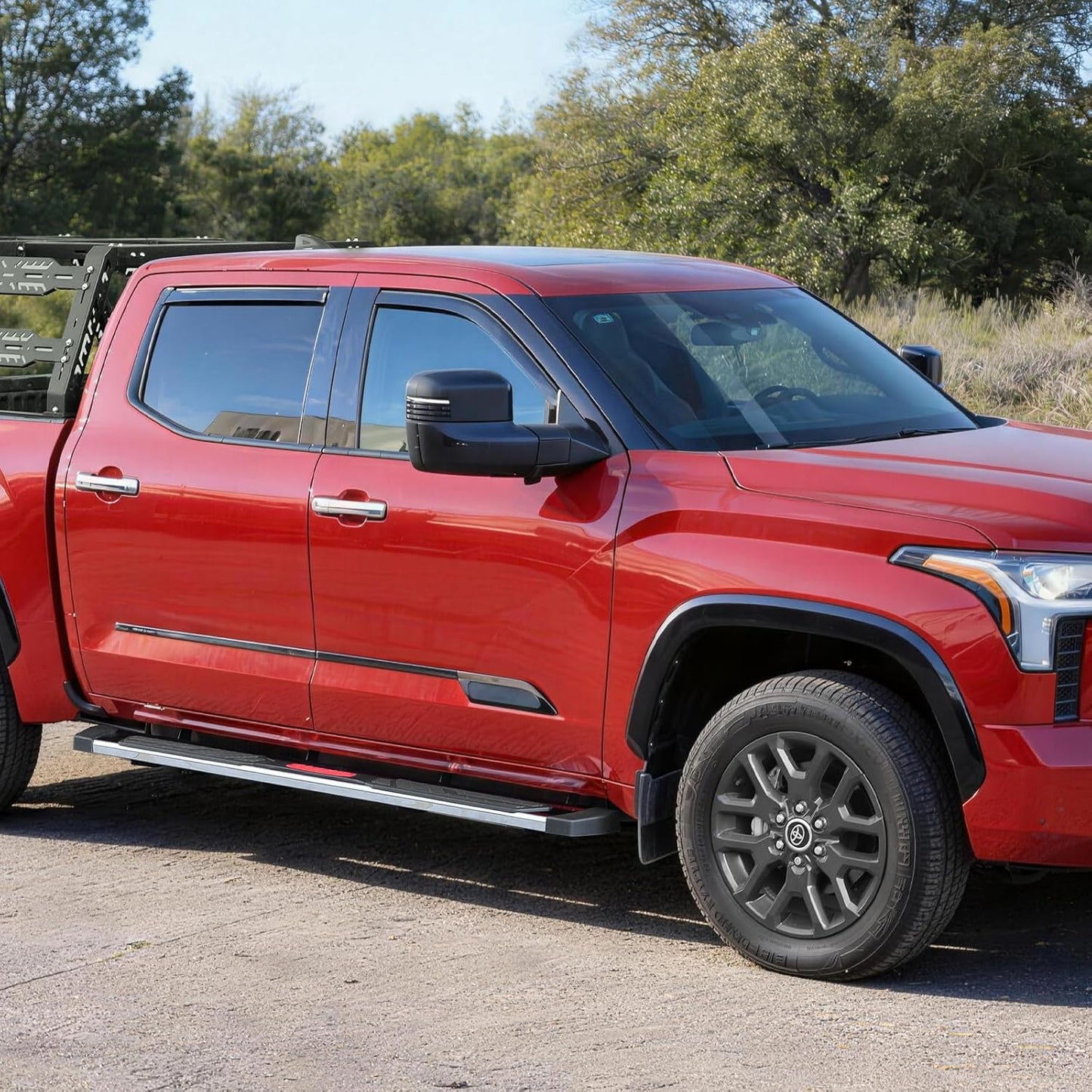 Simply bolt the running boards to your truck without cutting or drilling. The package includes two running boards, brackets, and mounting hardware.