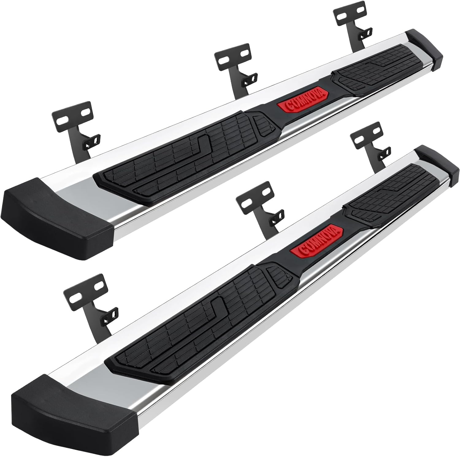 COMNOVA Running Boards Compatible with 2019-2026 Ram 1500 Crew Cab (excl. Classic/2500/3500), 6 Inch Ram 1500 Rock Sliders Nerf Bars Step Bars Made with High Light Stainless Steel.