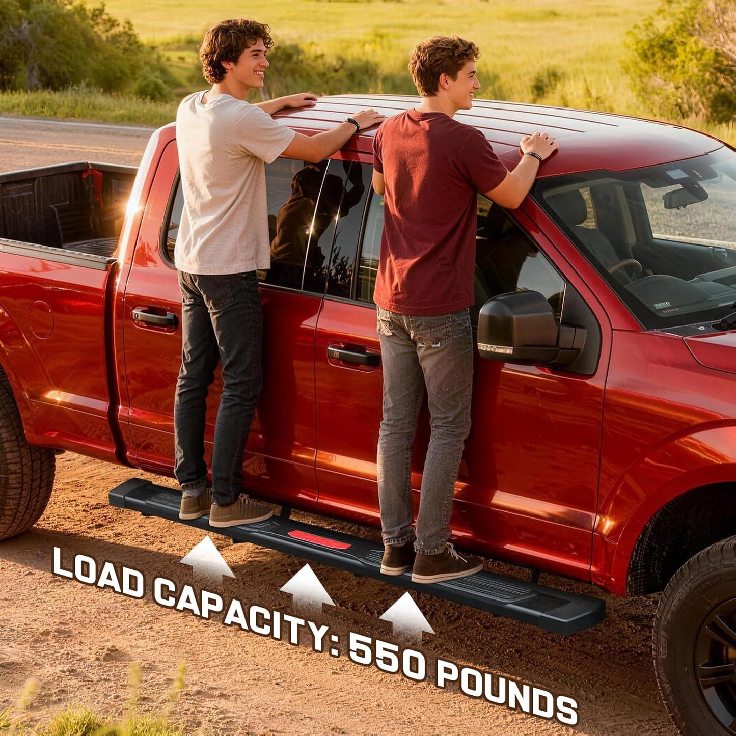 COMNOVA 6 Inch Running Boards Compatible with 2019-2026 Ford Ranger Super Crew Cab with 4 Full-Size Doors. Ranger Side Steps Nerf Bars, Carbon Steel Step Bars with Non-Slip Plastic Pads.