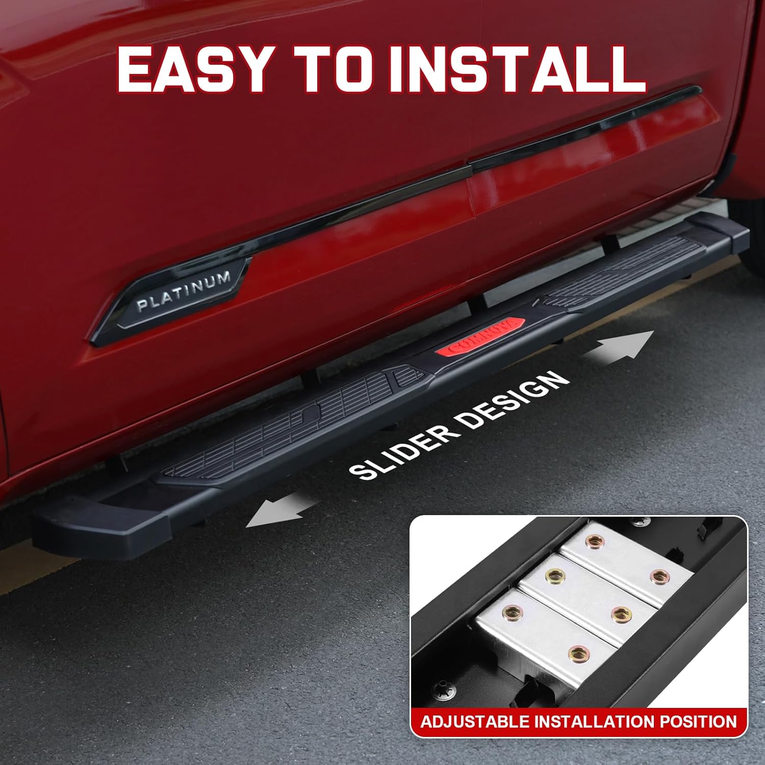 Slider Design: The bottom slider design allows for front-to-back adjustment of its position on the vehicle, enabling enhanced customization.