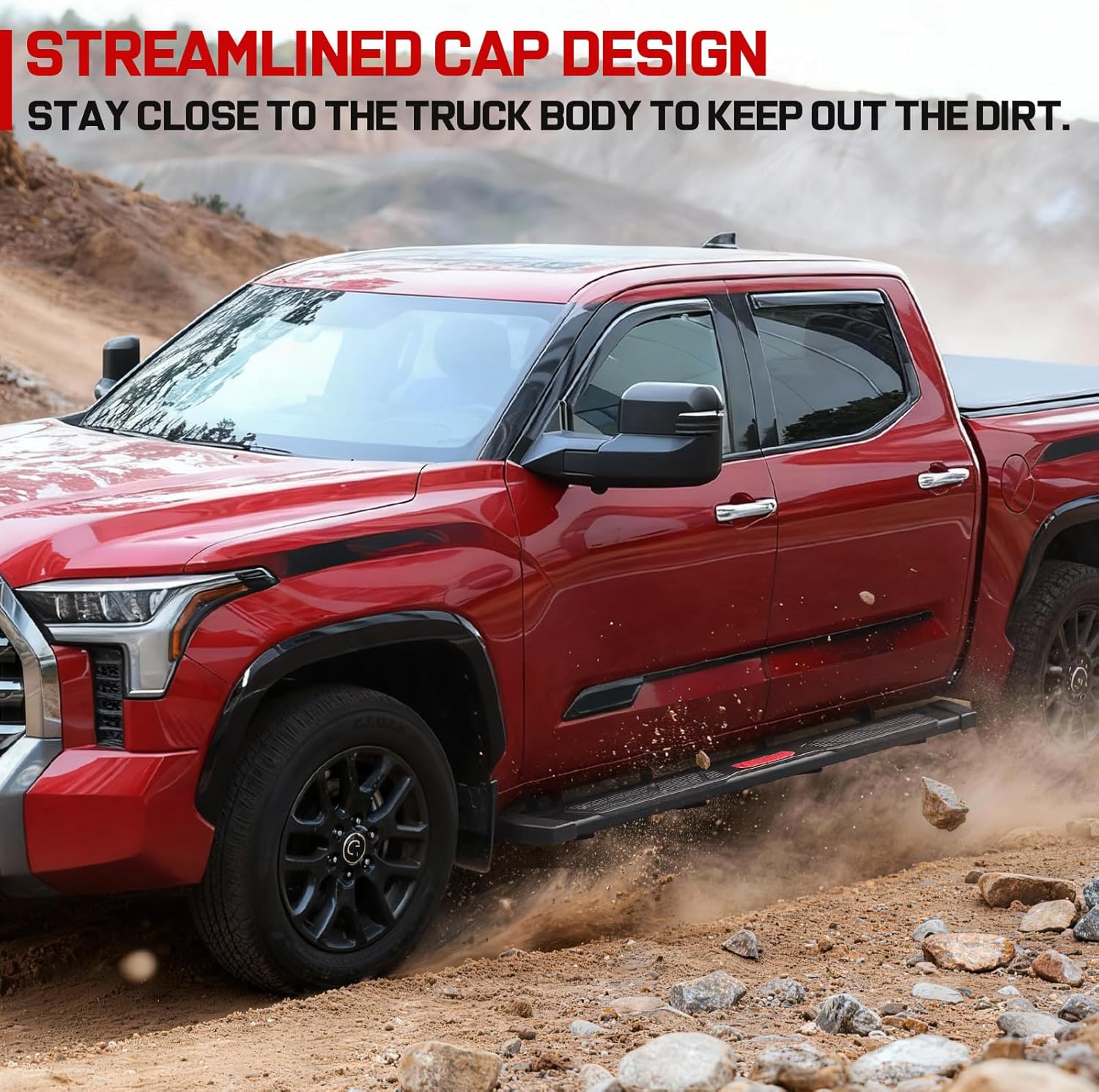 Streamlined cap design: The side step covers feature a streamlined design for enhanced aesthetics. They also prevent passengers' legs or shoes from being scraped or scratched when entering or exiting the vehicle, improving safety during boarding and alighting. Additionally, they prevent dust, sand, rainwater, and other debris from entering the step interior or the vehicle's underbody structure.