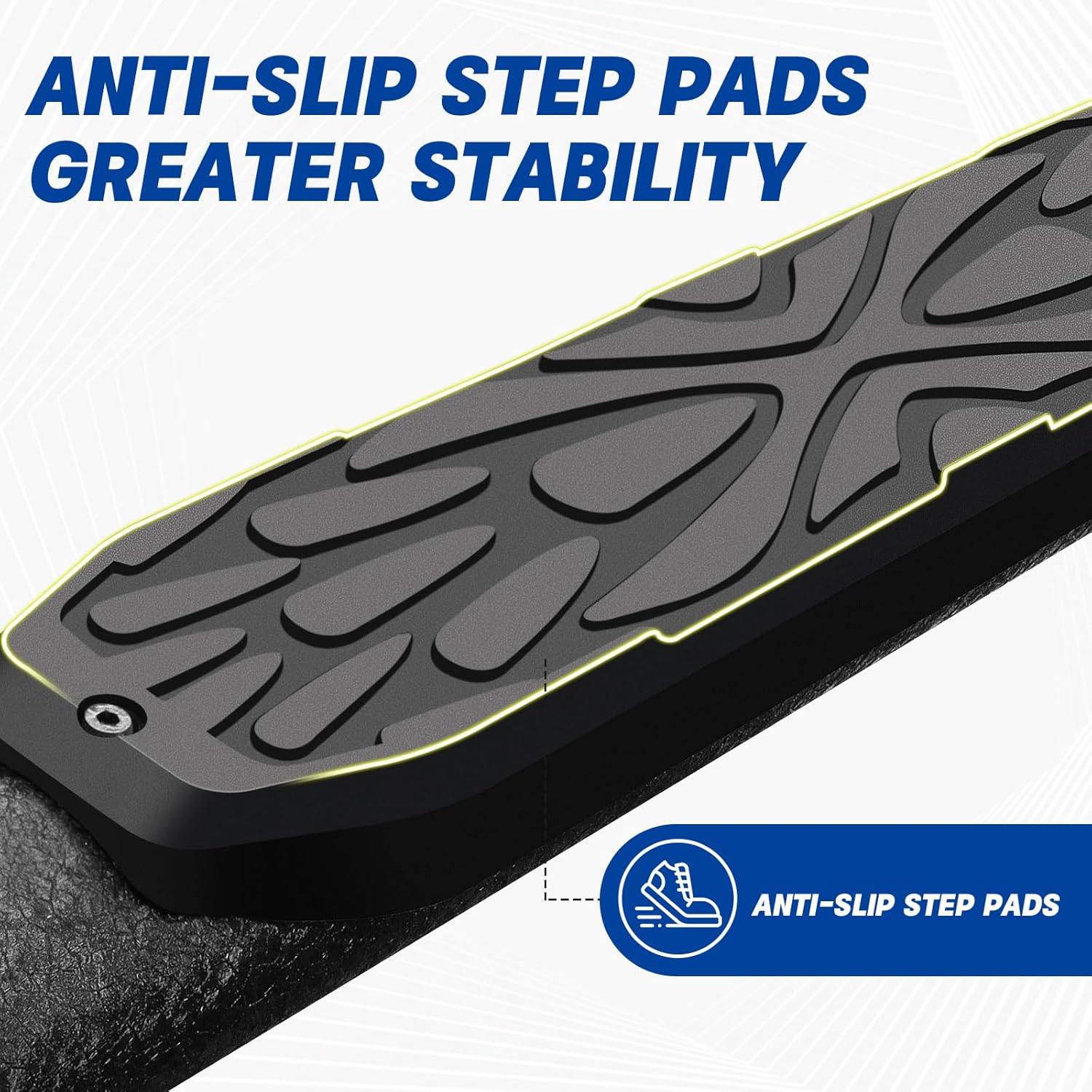 3.5 Inches Plastic Pedal Pad with A Non-slip Texture, Makes Older And Children Safer Getting On and Off The Truck Safely Without Slipping and Falling. 