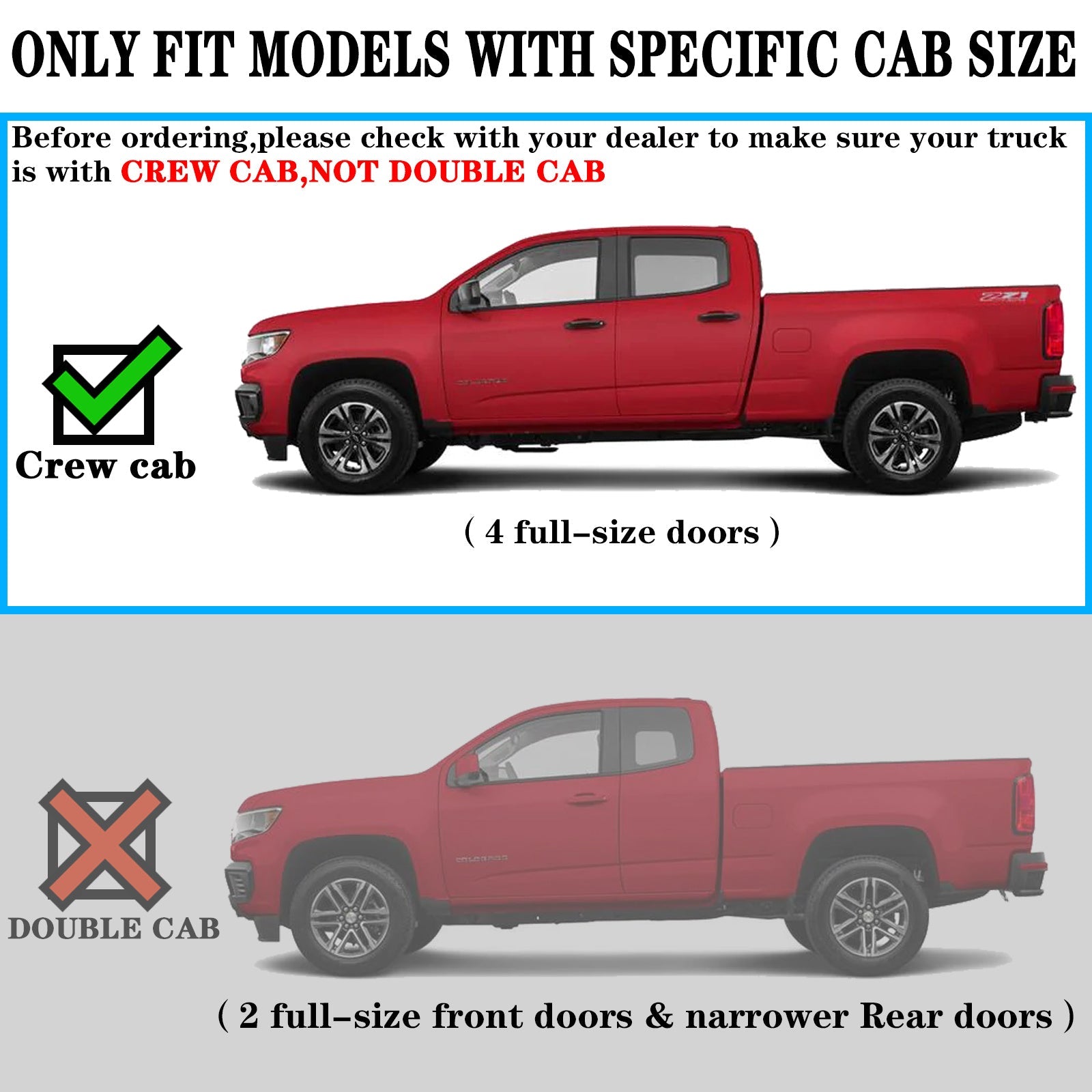 Running Boards Compatible with 2015-2024 Chevy Colorado/Gmc Canyon Crew Cab with 4 Full Size Doors. 3.5 Inches Oval Nerf Bars 7X Style.- COMNOVA AUTOPART