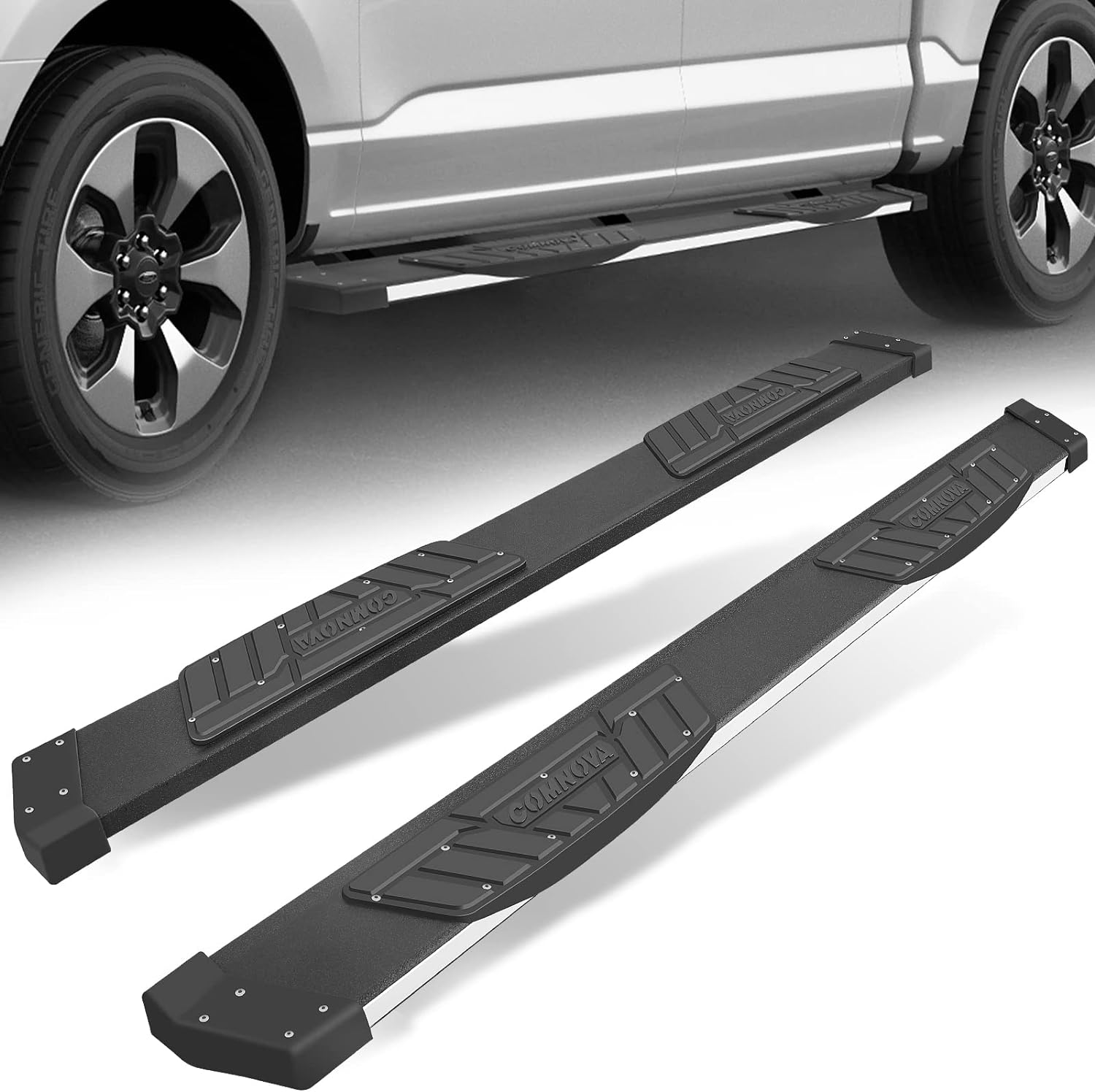 Running Boards for 2007-2021 Toyota Tundra CrewMax Cab K65R Style.