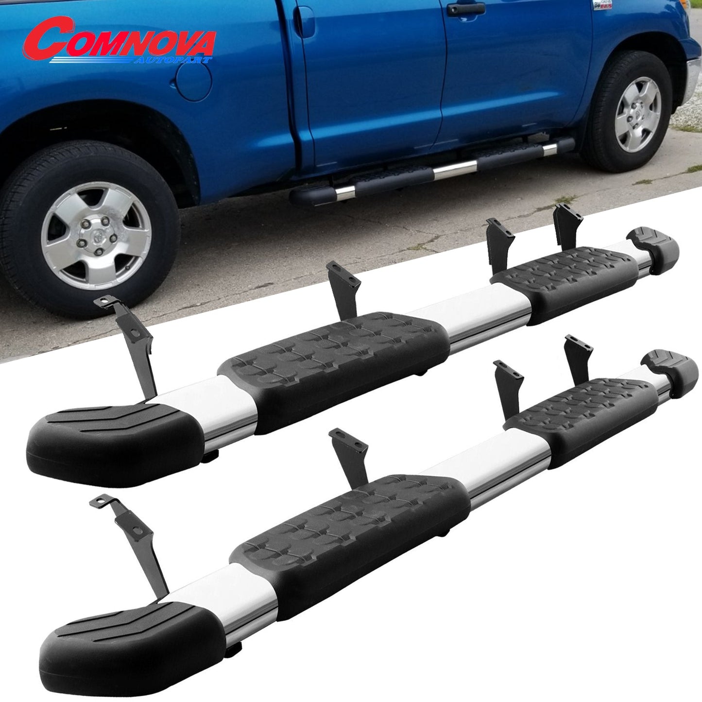 Running Boards Nerf Bars Compatible for 2007-2021 Toyota Tundra Double Cab C43 Style. - COMNOVA AUTOPART