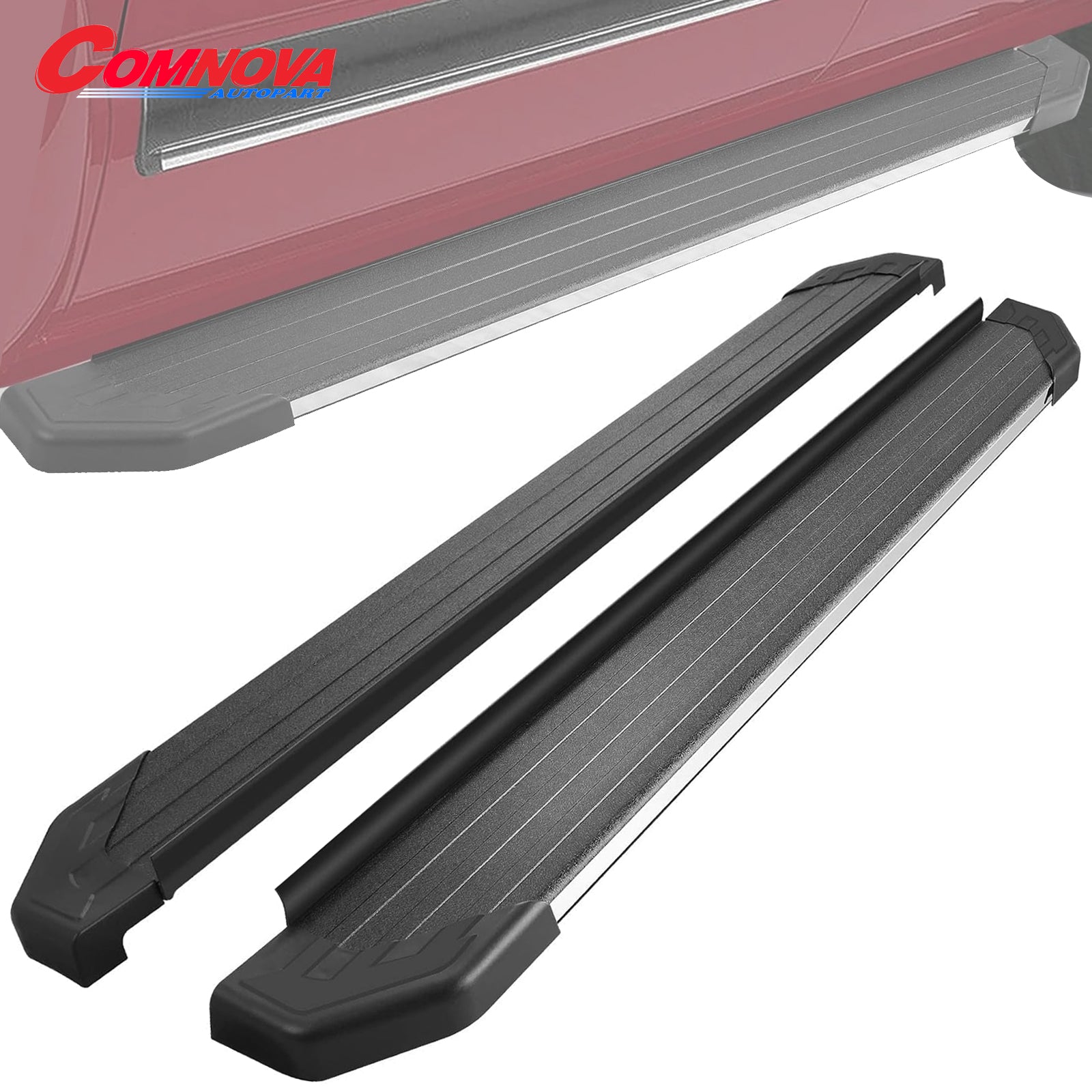 Aluminum Running Boards Compatible with 2010-2023 Limited & 2010-2013 SR5 & 2020-2022 Nightshade Edition & 2022-2023 TRD Sport. 5.5Inch Step Bars Rock Sliders. C70 Style. - COMNOVA AUTOPART