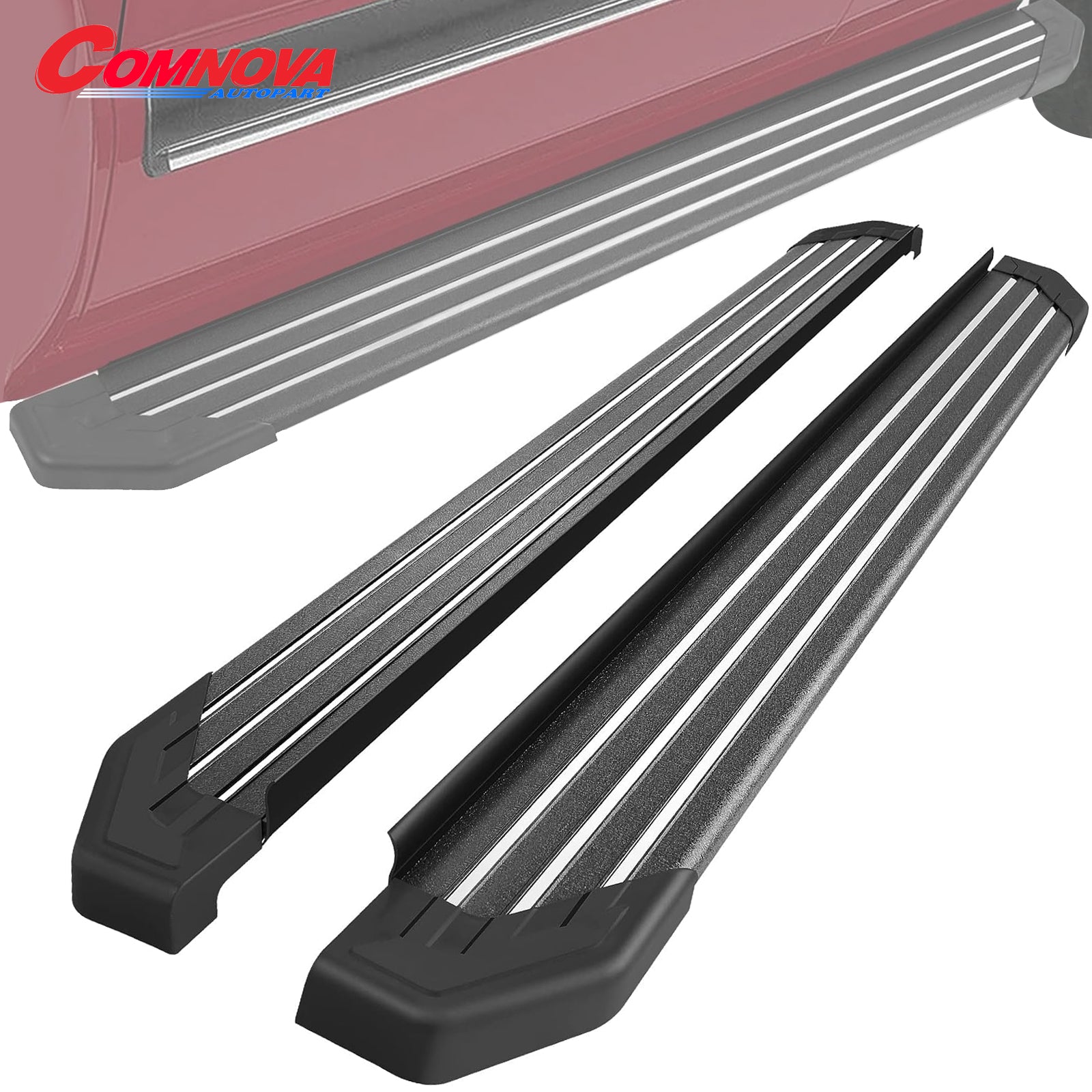 5.5Inch Aluminum Running Boards Compatible with 09-17 Chevy Traverse & 07-16 GMC Acadia & 07-09 Buick Enclave & 07-10 Saturn Outlook C73 Style. - COMNOVA AUTOPART