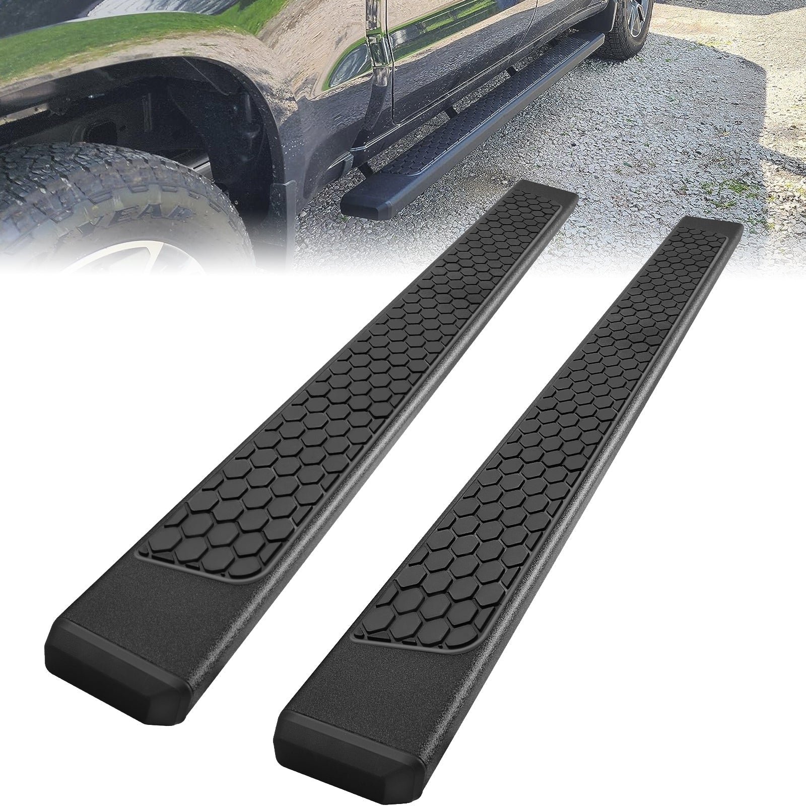 Running Boards for 2019-2024 Dodge Ram 1500 Crew Cab New Body Style D6 Style.- COMNOVA AUTOPART
