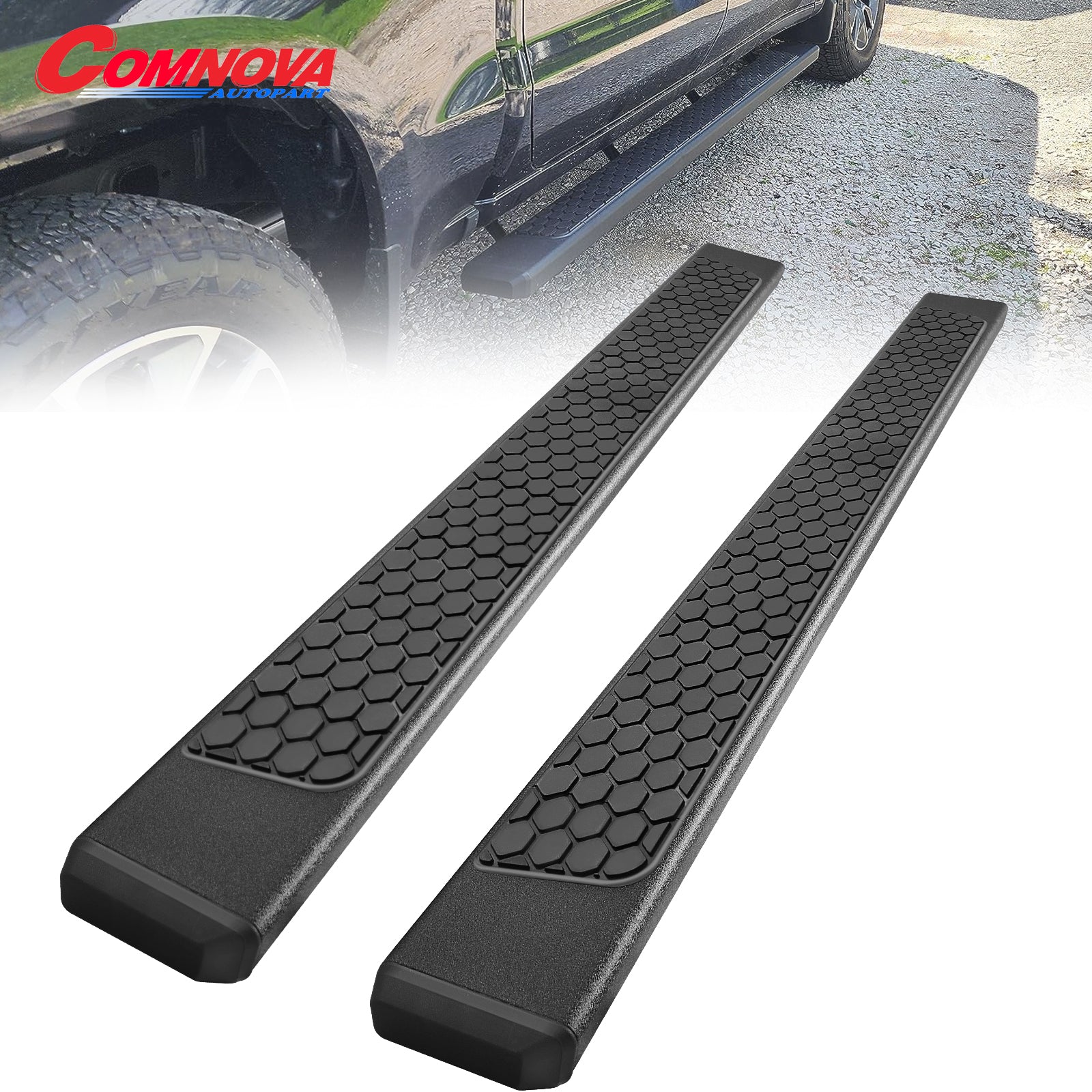 Running Boards Compatible with 2015-2024 Chevy Colorado/GMC Canyon Crew Cab D6 Style.- COMNOVA AUTOPART