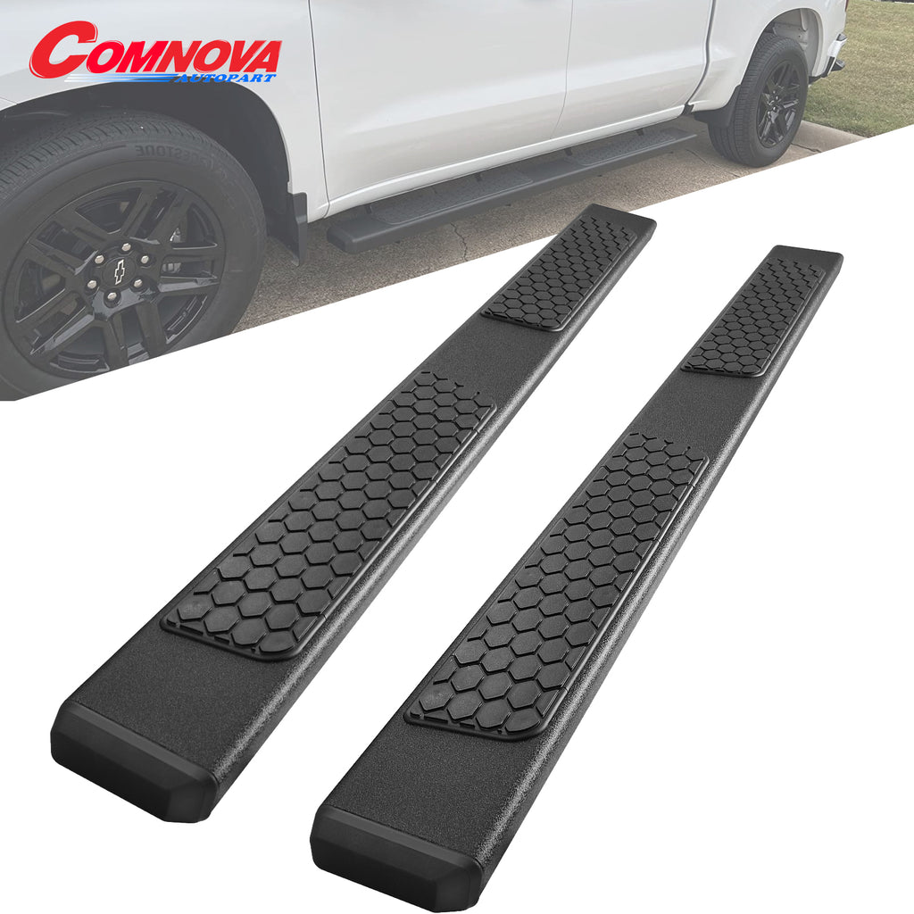Black Running Boards for 2019-2024 Dodge Ram 1500 Crew Cab New Body Style DH6 Style.