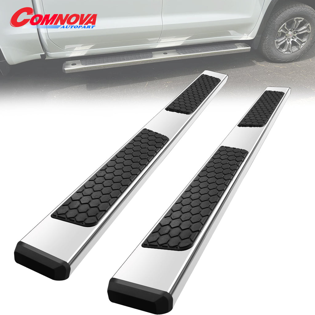 Stainless Steel Running Boards for 2009-2018 Dodge Ram 1500 Crew Cab & 2010-2024 Dodge Ram 2500 3500 Crew Cab DH6 Style.- COMNOVA AUTOPART