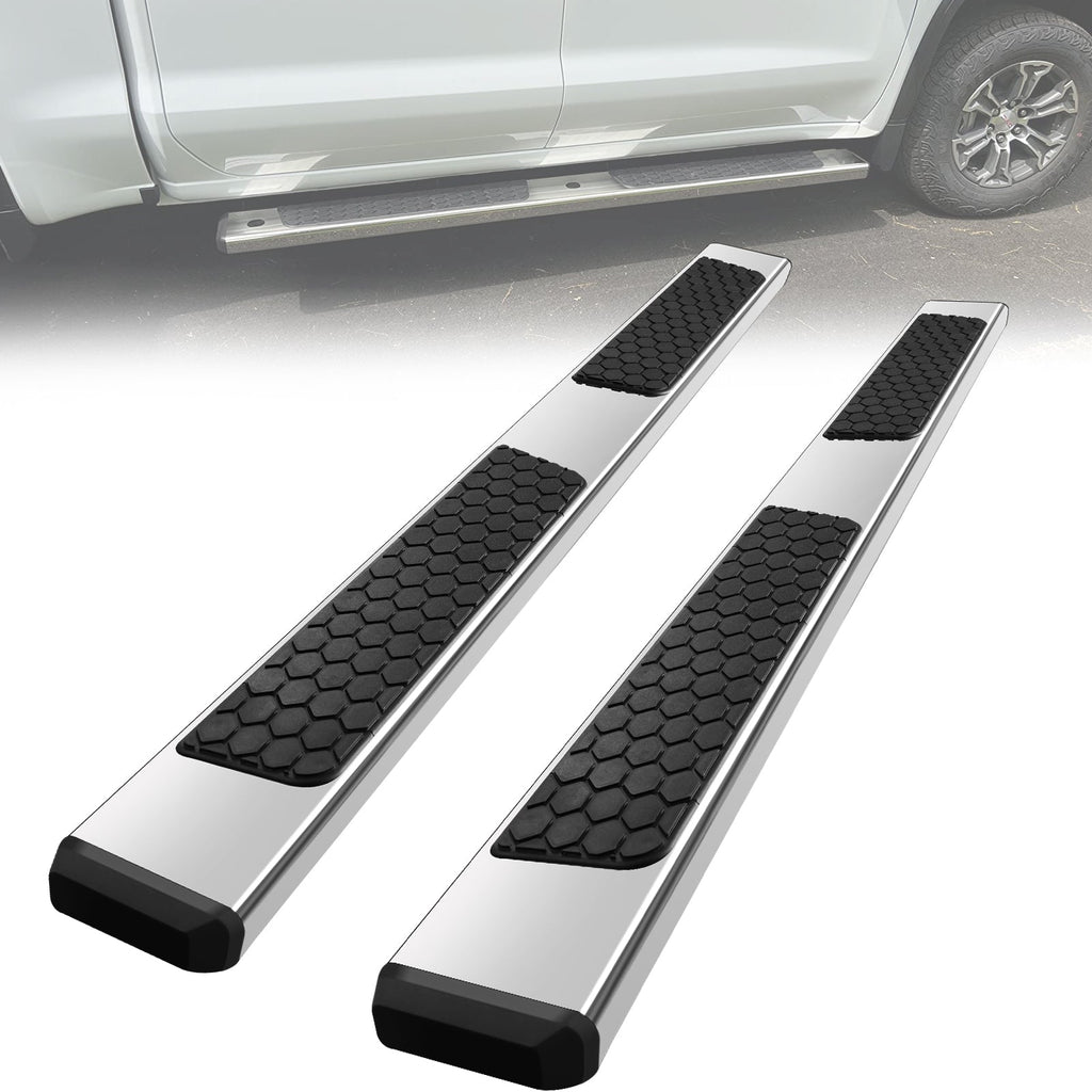 Running Boards Compatible with 2007-2018 Chevy Silverado/GMC Sierra 1500 2500 3500 Crew Cab & 2019 Silverado/Sierra 2500HD 3500HD Crew Cab H6&DH6 Style. - COMNOVA AUTOPART