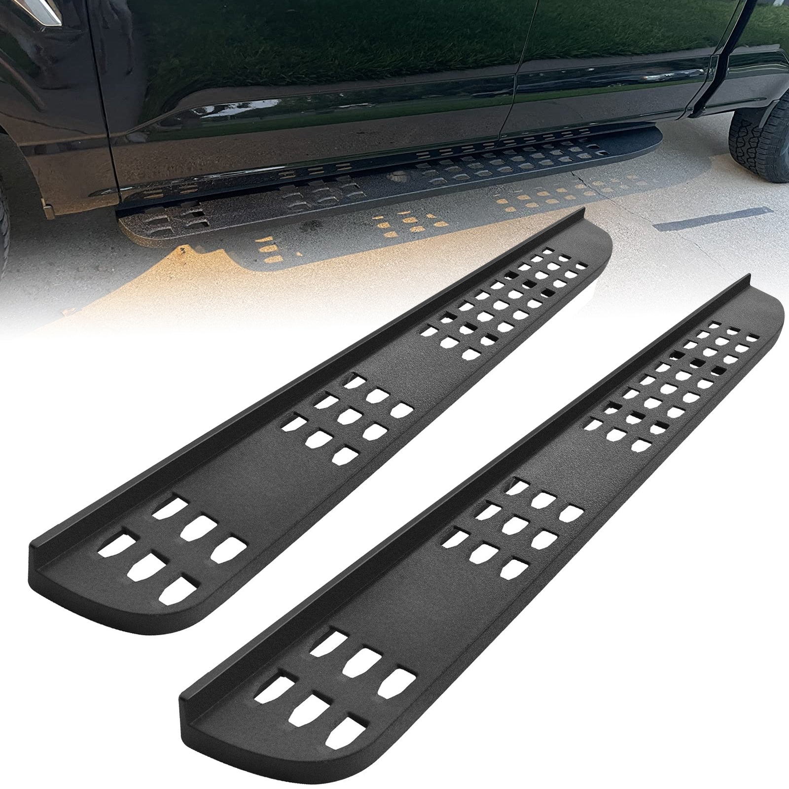Running Boards Compatible with 2015-2024 Ford F150 Supercrew Cab Pickup (4 Full Size Door ), Side Steps F7 Style.
