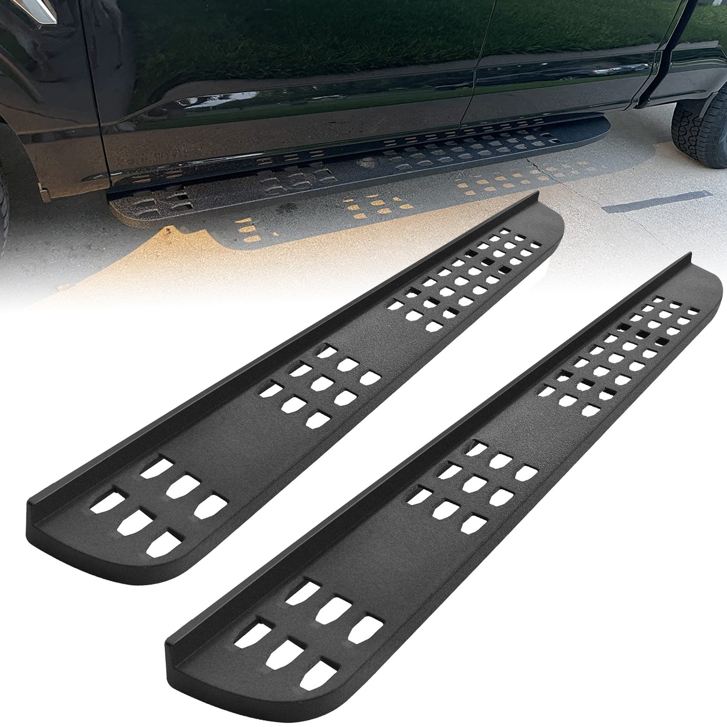 Running Boards Compatible with 2015-2024 Ford F150 Supercrew Cab Pickup (4 Full Size Door ), Side Steps F7 Style.