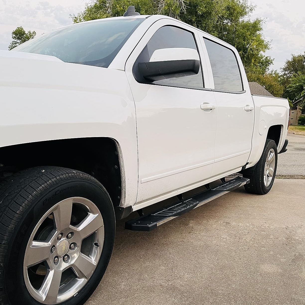 COMNOVA 6.5 Inches Running Boards Compatible with 2019-2024 Chevy Silverado/GMC Sierra 1500 & 2020-2024 Silverado/Sierra 2500HD 3500HD Crew Cab K65 Style. - COMNOVA AUTOPART