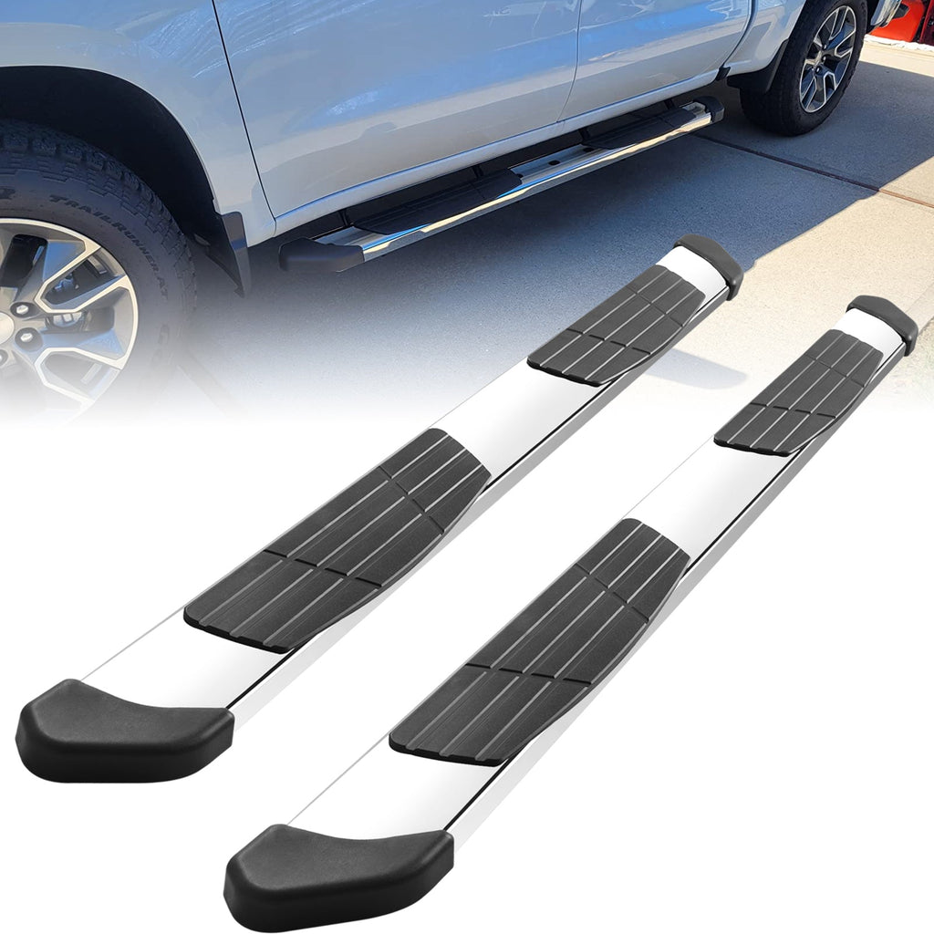 6.5¡± Running Boards Compatible with 2007-2018 Chevy Silverado/Sierra 1500 2500hd 3500hd & 2019 2500hd 3500hd & 2019 1500 Ld Extended Cab, Stainless Steel Side Steps T6 Style. - COMNOVA AUTOPART