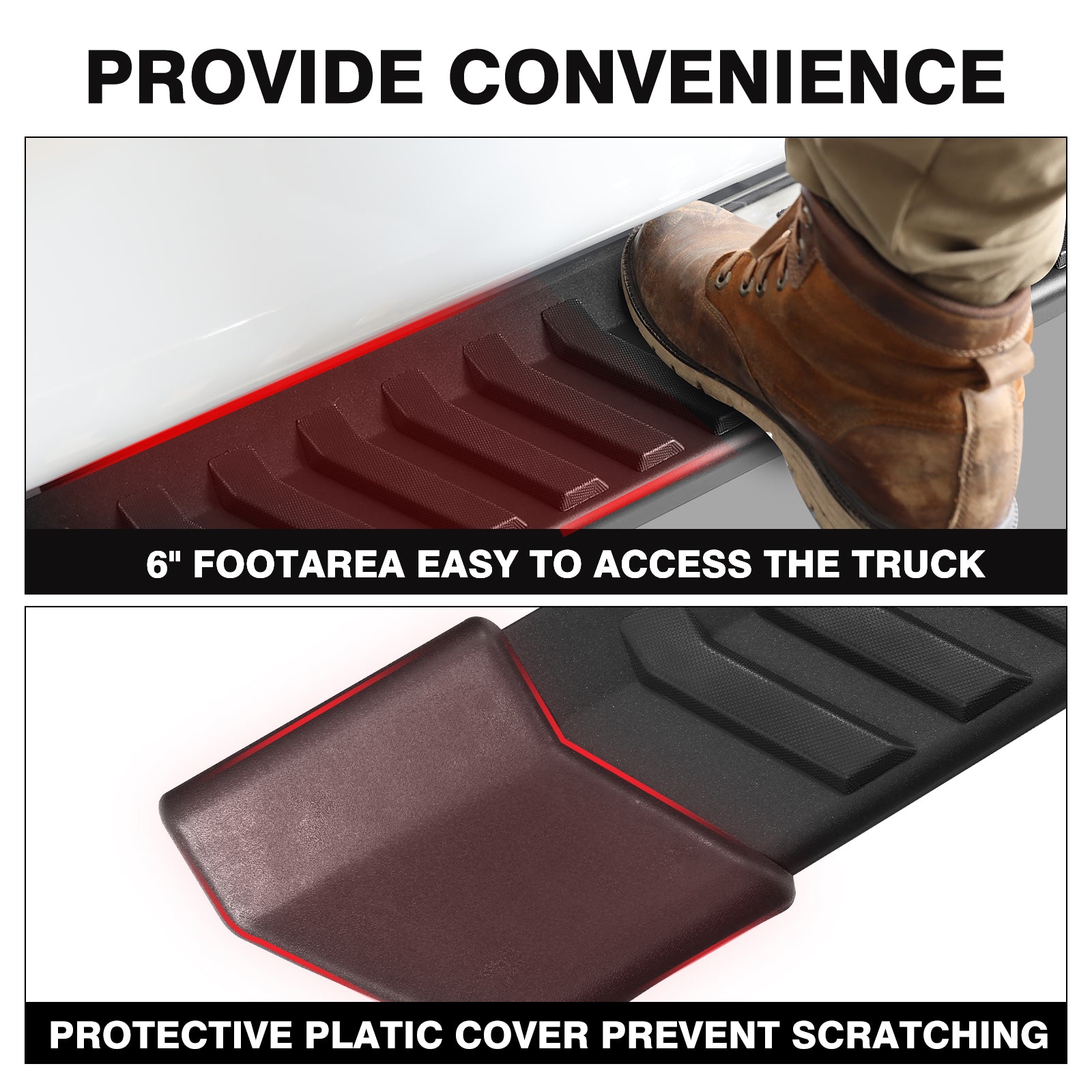 Step bar with the big plastic covers on both ends- COMNOVA AUTOPART