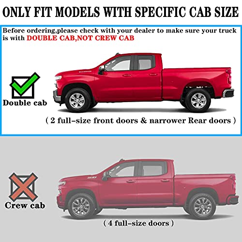 Running Boards Nerf Bars for 2007-2018 Chevy Silverado/GMC Sierra Extended cab Double Cab (3/4 Size Rear Door) & 2019 Silverado/Sierra 2500HD 3500HD Double Cab (Exclude 07 Classic) H6 Style. - COMNOVA AUTOPART