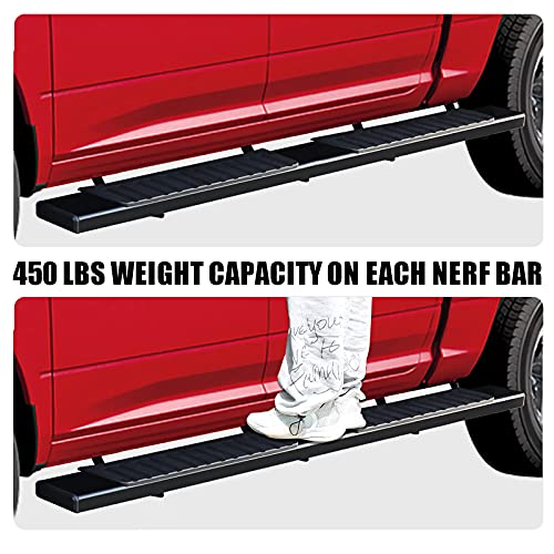 Running Boards Nerf Bars for 2007-2018 Chevy Silverado/GMC Sierra Extended cab Double Cab (3/4 Size Rear Door) & 2019 Silverado/Sierra 2500HD 3500HD Double Cab (Exclude 07 Classic) H6 Style. - COMNOVA AUTOPART