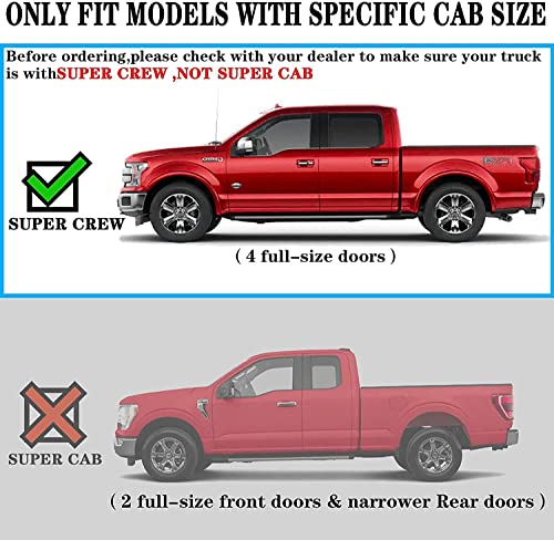 COMNOVA 6.5 Inches Aluminum Running Boards  Compatible with 2004-2014 Ford F150 Crew Cab(4 Full-Size Doors) K65 Style. - COMNOVA AUTOPART